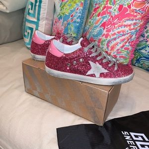 NWT Golden Goose Superstar Pink Glitter Sneakers